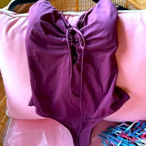 Quint Soul  White Label Lace Up Swimsuit